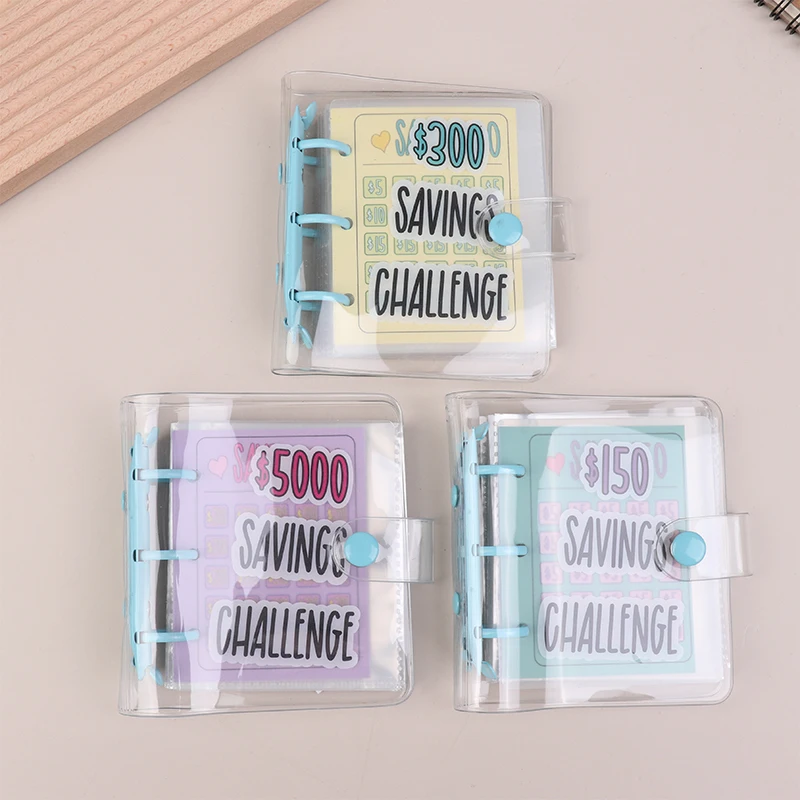 Mini Savings Challenge Binder 150-5000USD Savings Challenges Book Cash Budget Storage Notebook Envelope Savings Challenge