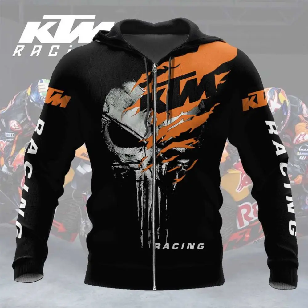 

KTM толстовка на молнии мотоциклетная куртка для энтузиастов 3D с длинным рукавом мужская осенне-зимняя повседневная теплая спортивная одежда на открытом воздухе