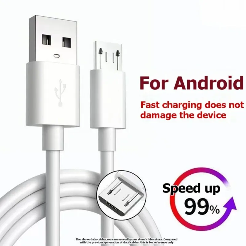 HOUSEHOLD*GOOD Micro USB Cable 2.0 Type-A 1.5m Fast Charging White Ideal for Home and Travel