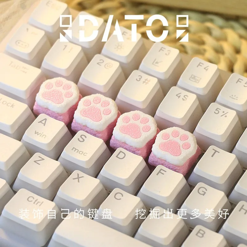 

Cat Claw Keycaps Customization Handmade Keyboard Caps Artisan Key Caps Resin Material Cross Axis Mechanical Keyboard Accessories