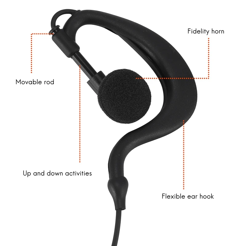 

New-PTT MIC G Shape Earpiece Headset For Sepura STP8000 Walkie Talkie Ham Radio Transceiver Handy C1035A