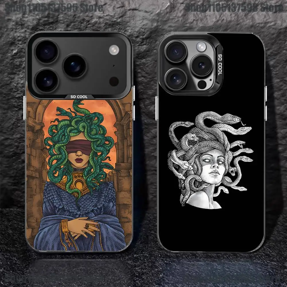 

Medusa Greek Mythology Phone Case For iPhone 17,16,15,14,13,12,11,Pro,XS,Max,Plus,Mini,SE4,E Black Matte Shockproof Cover