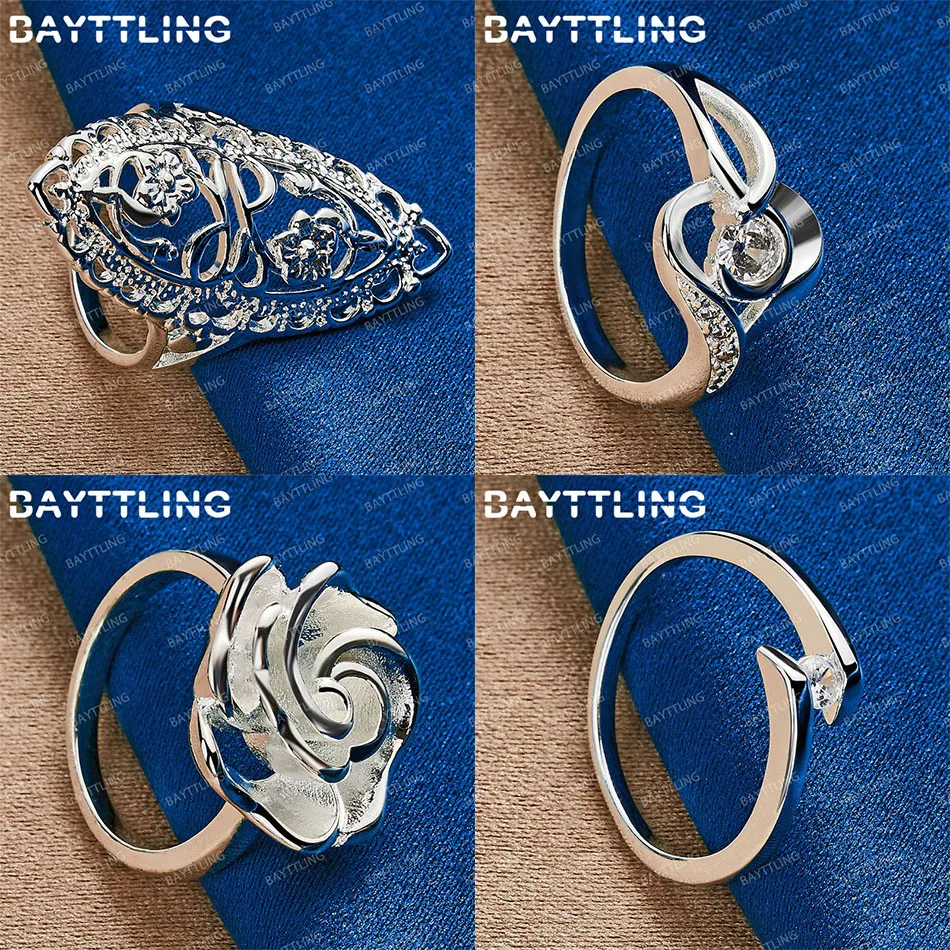 

Charming 925 sterling silver 7/8/9/10 exquisite rose zircon ring for women accessories fashion elegant jewelry