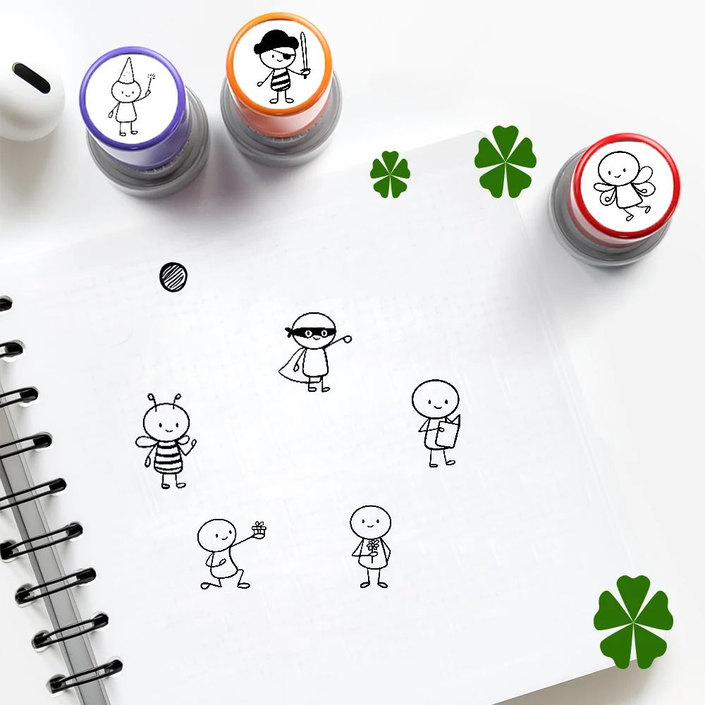 يمكن استخدام ختم نمط الناس الصغار اللطيفين لطلاء حساب اليد والمذكرات وأنماط أخرى مثيرة للاهتمام