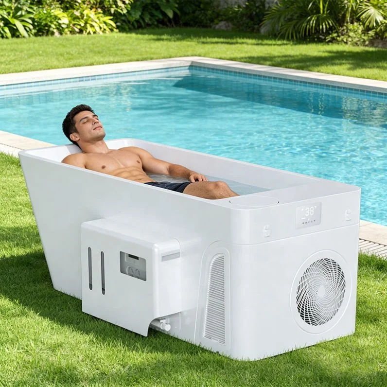 High End Cermicial Use Freestanding Cold Plunge Pool with Built-in Chiller WiFi-Control for Gym Athlete Sports Recovery
