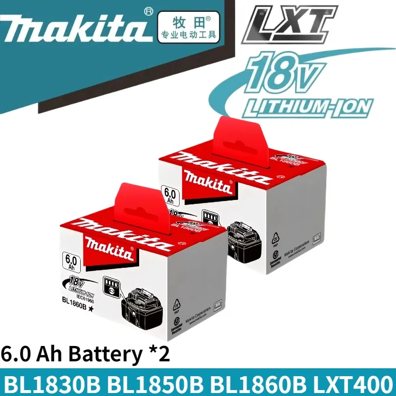 Originele Makita 18V 6.0Ah accu met oplader set voor Makita 18V elektrisch gereedschap DDF487 DTW700 GBA404 DUC150Z DHR183Z
