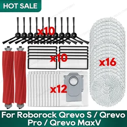 Fit for Roborock Qrevo Pro/ Qrevo MaxV/ Qrevo S Robot Vacuum Accessories Mop Hepa Filter Main Side Brush Parts Replacement