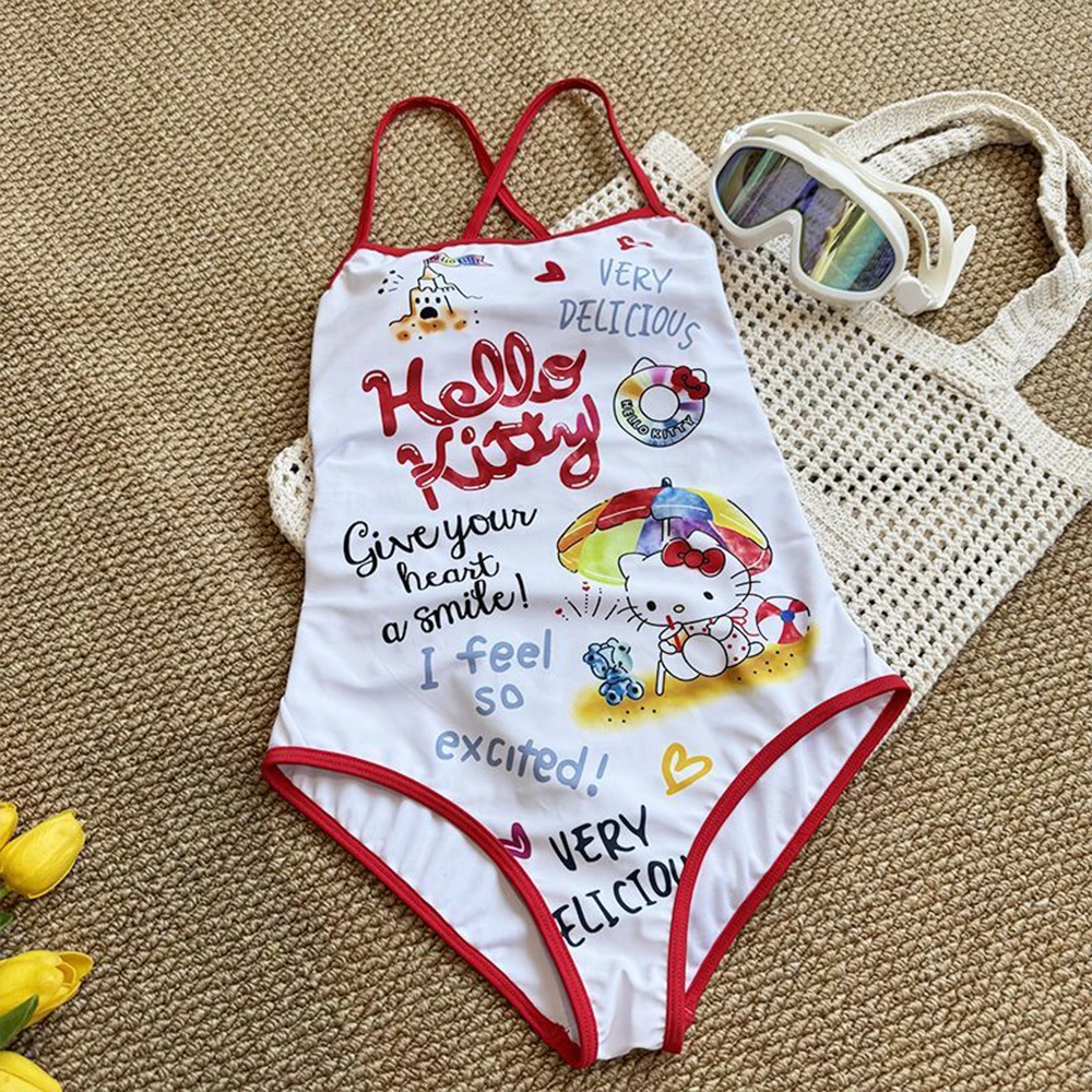 

Новый летний слитный купальник Hello Kitty 2026 года для женщин: милый мультяшный принт, модный пляжный купальник для вечеринок у бассейна