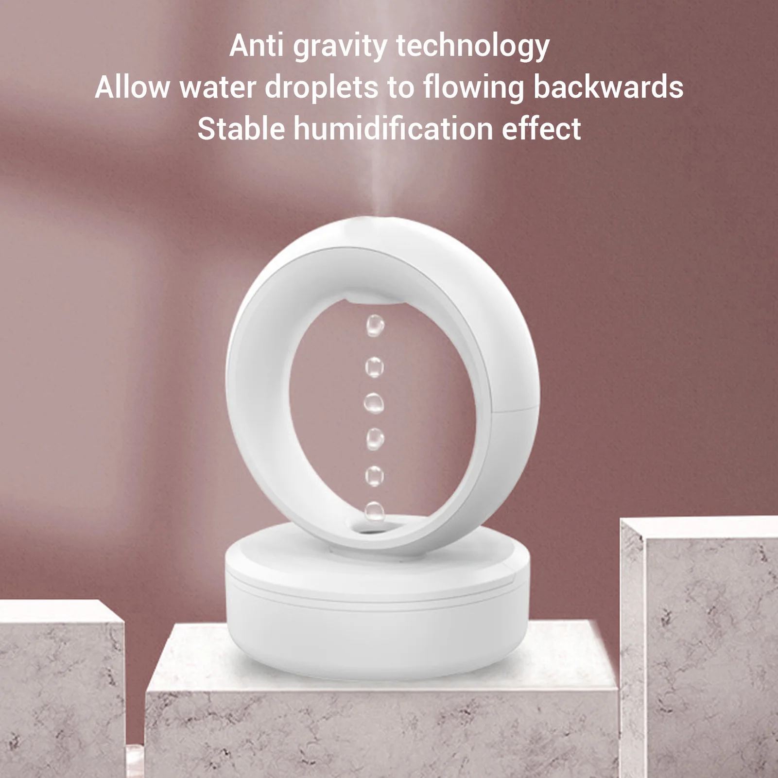 Water Droplet Humidifier Simple Quiet Innovative Large Mist Easy To Operate 680ml Floating Water Droplet Humidifier for Office