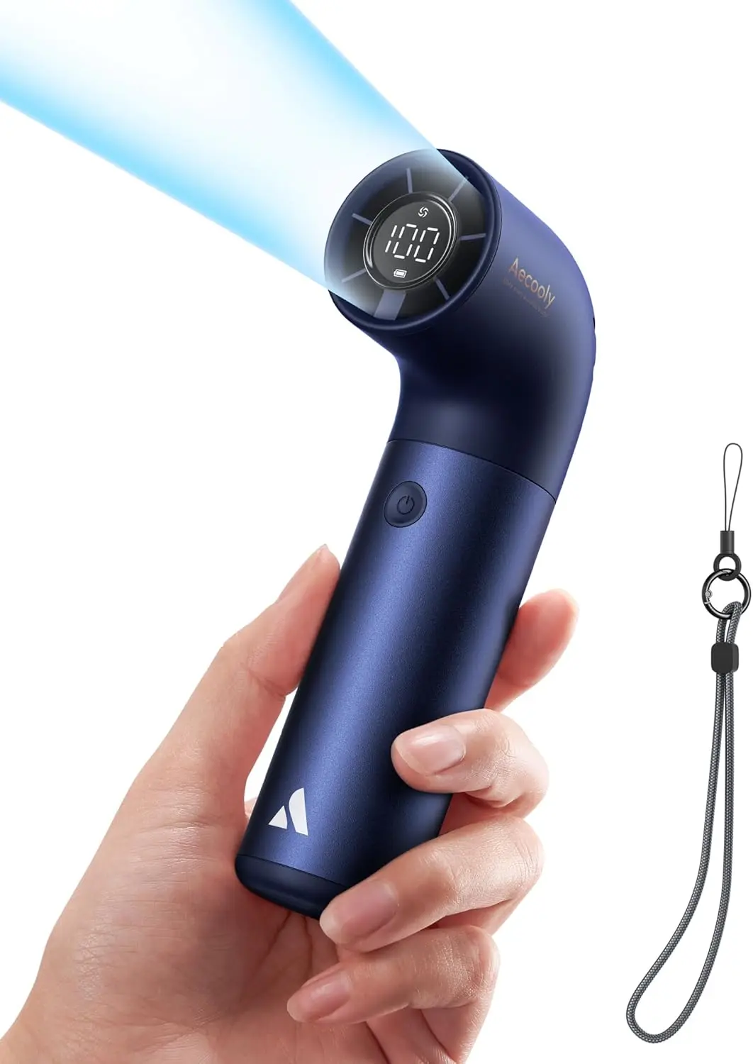 

Portable Handheld Fan, 19000 RPM Turbo Air Tube, 15H Max, 6 Speeds, Aluminum Case, Mini Pocket Design for Travel Outdoor - Blue