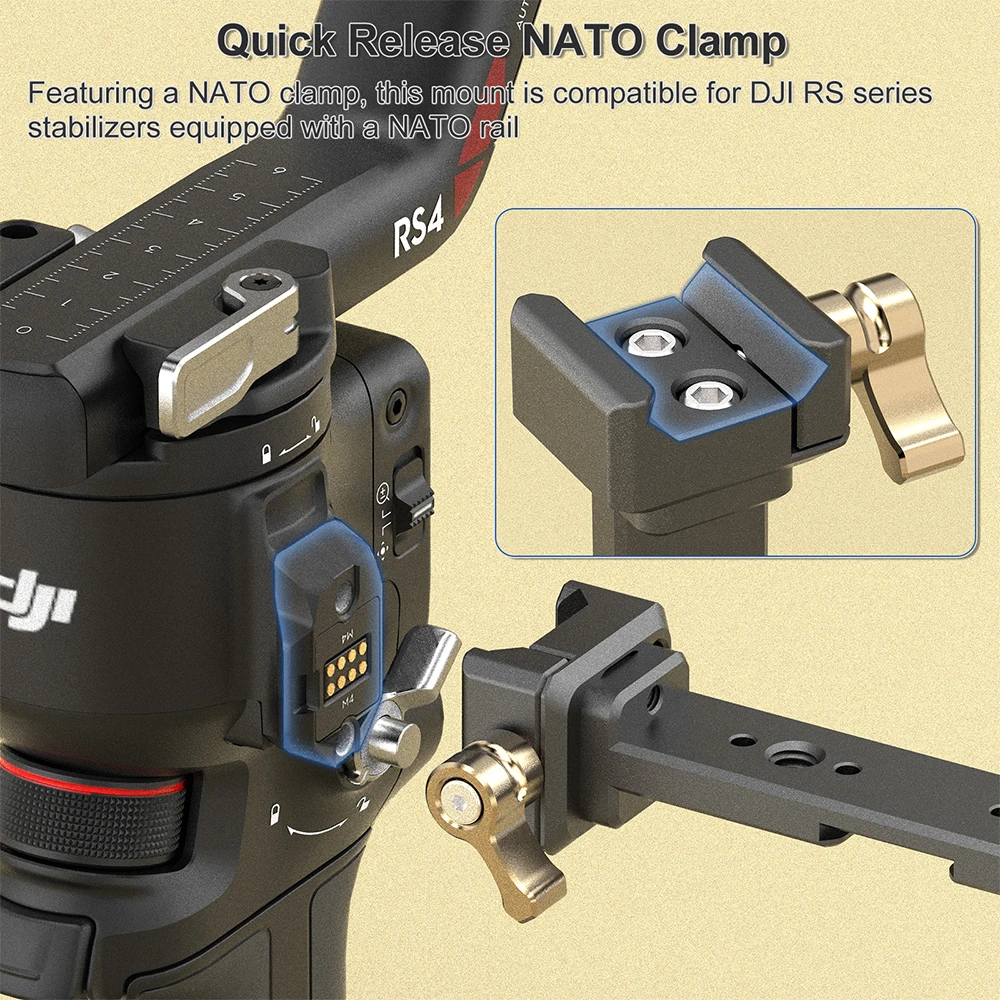 Ronin مراقب تصاعد التوسع قوس ل DJI RS2 RSC2 RS 2 RSC 2 RS 3 RS3 برو Gimbal الناتو السكك الحديدية جبل ميكروفون أضواء الفيديو