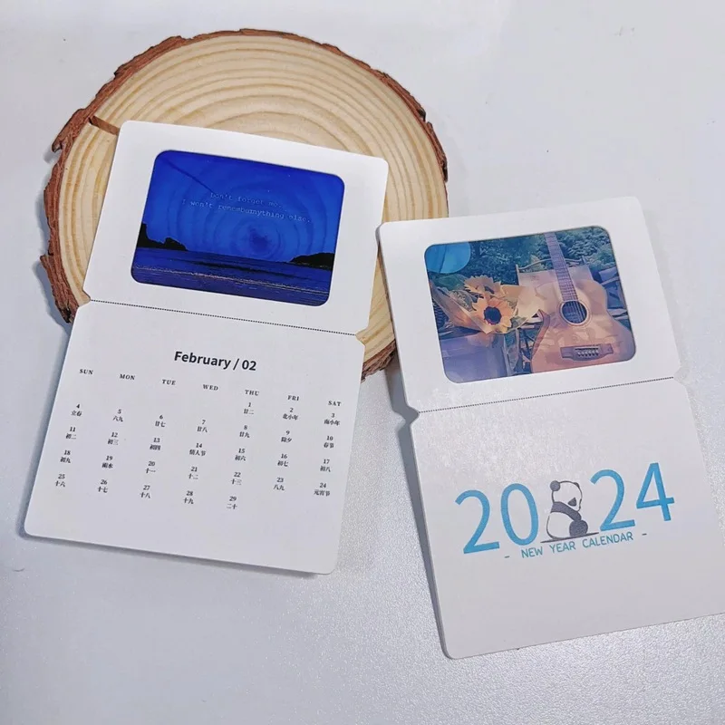Customized. Transparent PET Film Customized Calendar Reversed Picture Aidou Peripheral Multi-Purpose Tearable Desk Ca