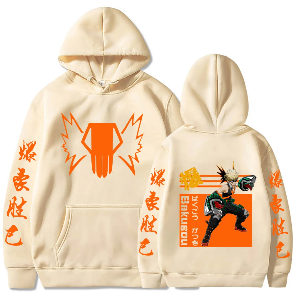 Japan Anime My Hero Academia Bakugou Katsuki Hoodies For Men Women Loog Sleeve Manga Sweatshirts Casual Streetwear Clothes