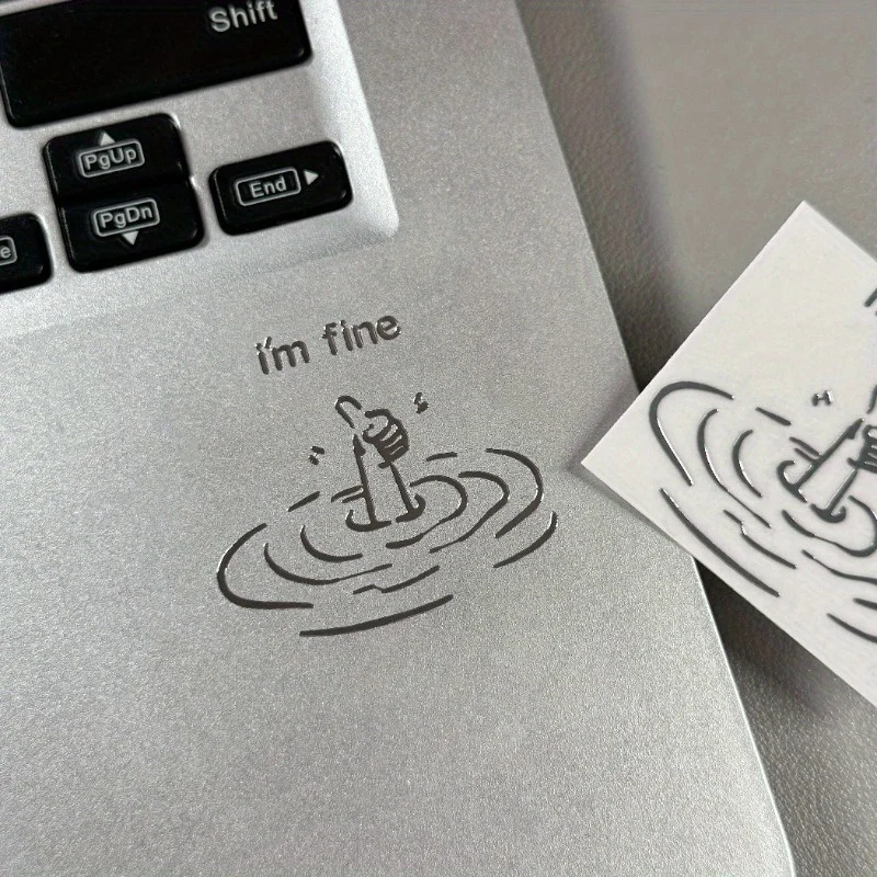 Waterproof Glossy Paper Laptop Stickers, Humorous 