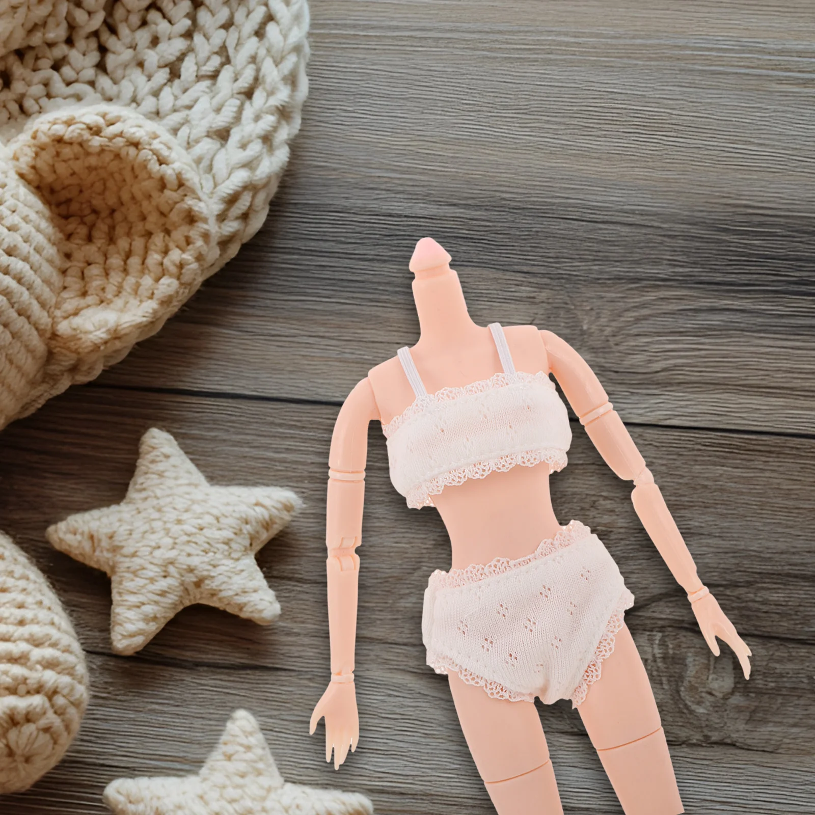 1 ensemble 1 ensemble de sous-vêtements en dentelle tissu élastique vêtements réalistes lavables enfants semblant jouer Styles polyvalents matériau extensible