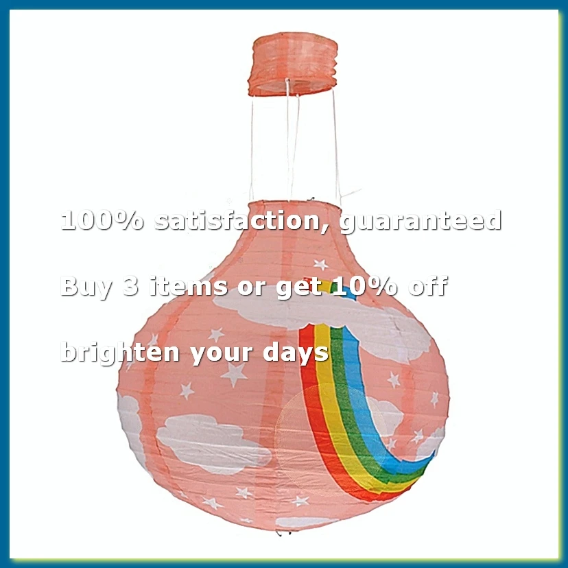 ●12inch Hot Air Balloon Paper Lantern Lampshade Ceiling Light Wedding Decor, Pink Rainbow