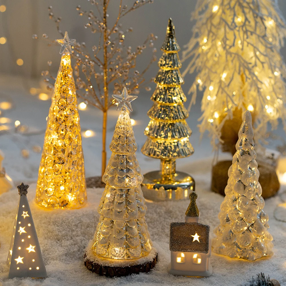 

Small Tabletop Christmas Tree With Light Desk Topper Xmas Ornament Christmas Gifts Suitable For Winter Indoor Decoration