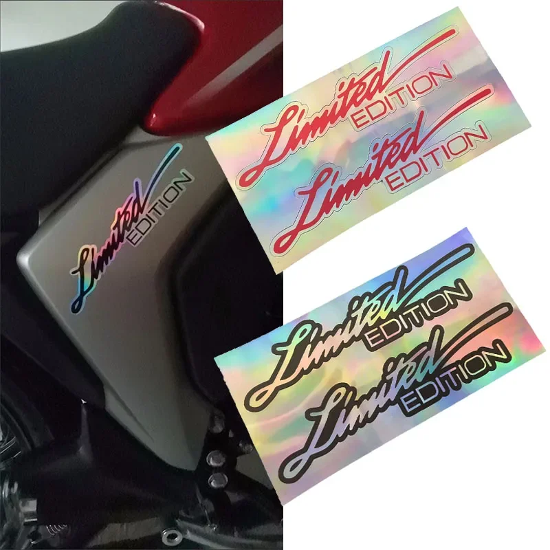 

2pcs Rainbow Gradient Vinyl Stickers – Limited Edition Durable PET Waterproof Decals for Motorcycle Car Laptop Helmet