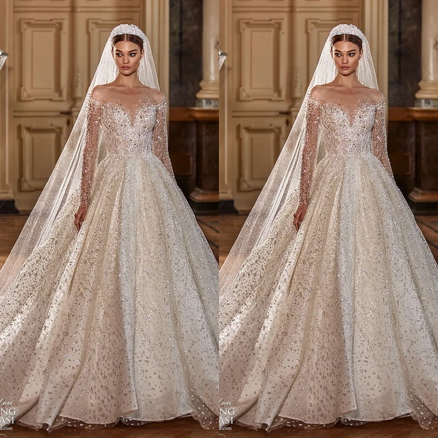 Diamond ball gown wedding dresses hotsell