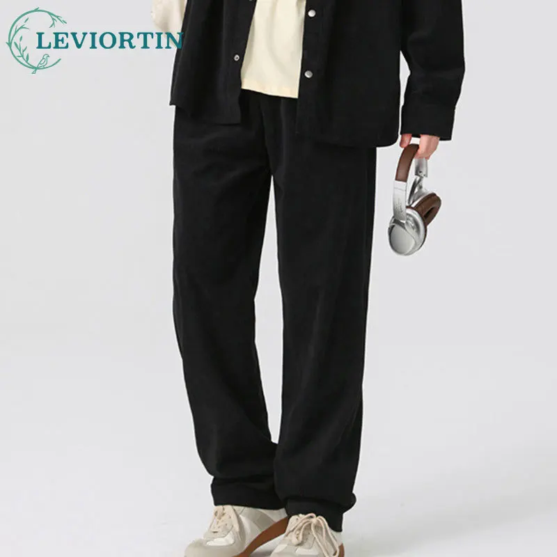 

Мужские повседневные универсальные висячие и непринужденные удобные свободные широкие брюки в стиле ретро с трехмерным узором и прямыми штанинами