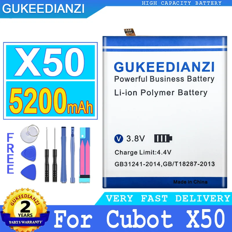 

5200mAh GUKEEDIANZI Battery For Cubot X50 Big Power Bateria