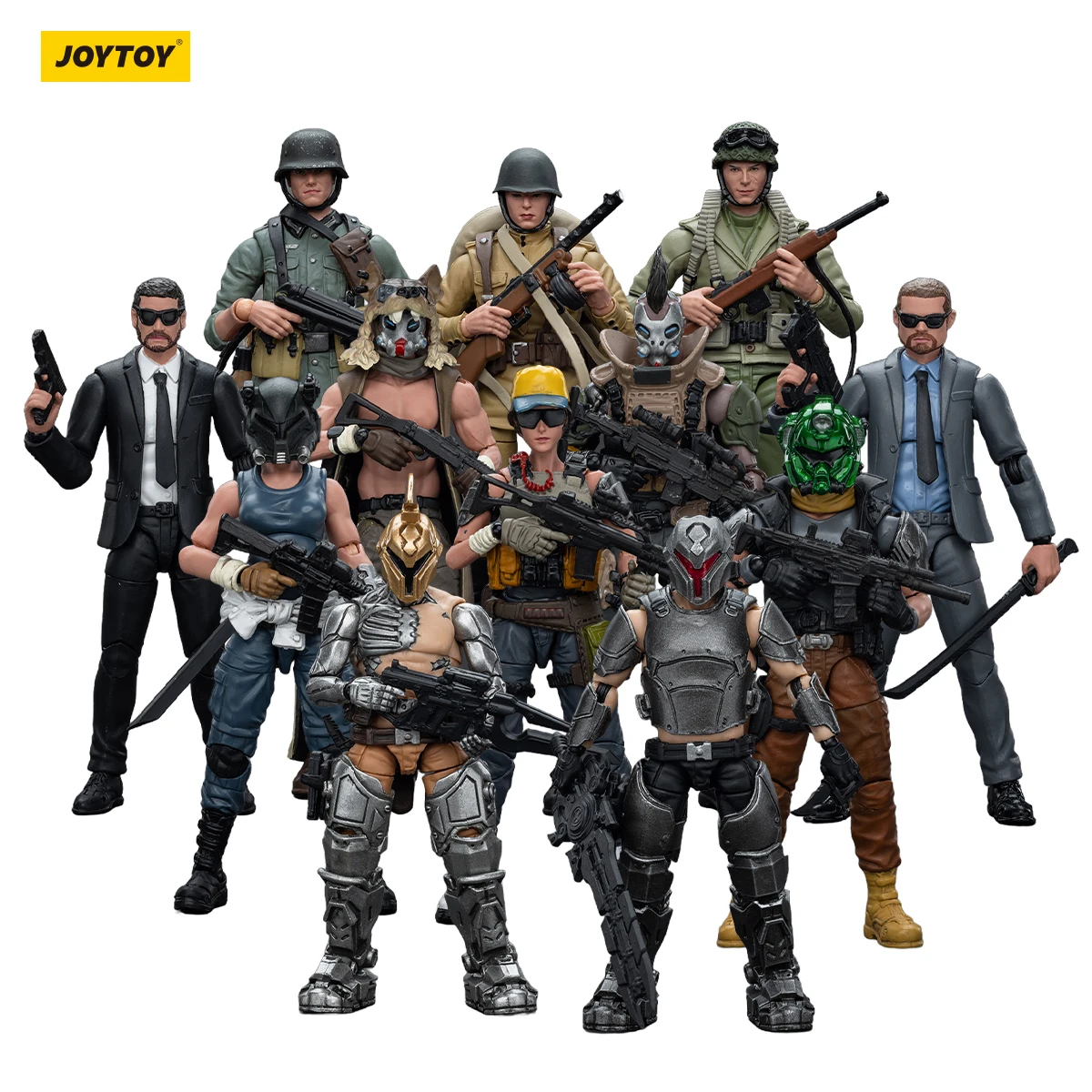 

Экшн-фигурки JOYTOY 1/18 WWll солдаты и ежегодные армейские строительные акции набор коллекционных моделей идеально подходят для демонстрации или подарка