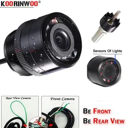 Koorinwoo Car Accossories cavo interruttore per specchietto retrovisore telecamera forma anteriore 9 IR Light 12v telecamera di sicurezza per autoradio Android