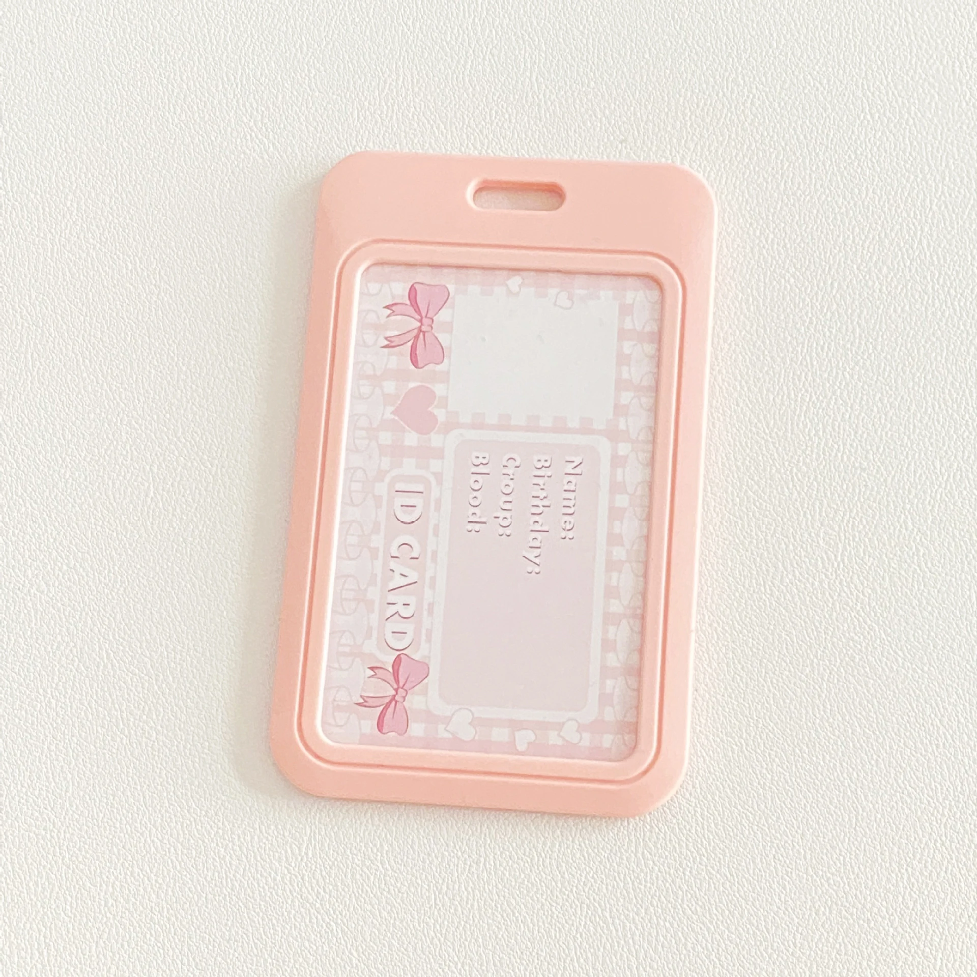 Flash Pink Ferrule Pink/Blue ID Card Holder Gradient Ferrule Plastics Bus Card Case For Bus Commuters Keychain Accessory