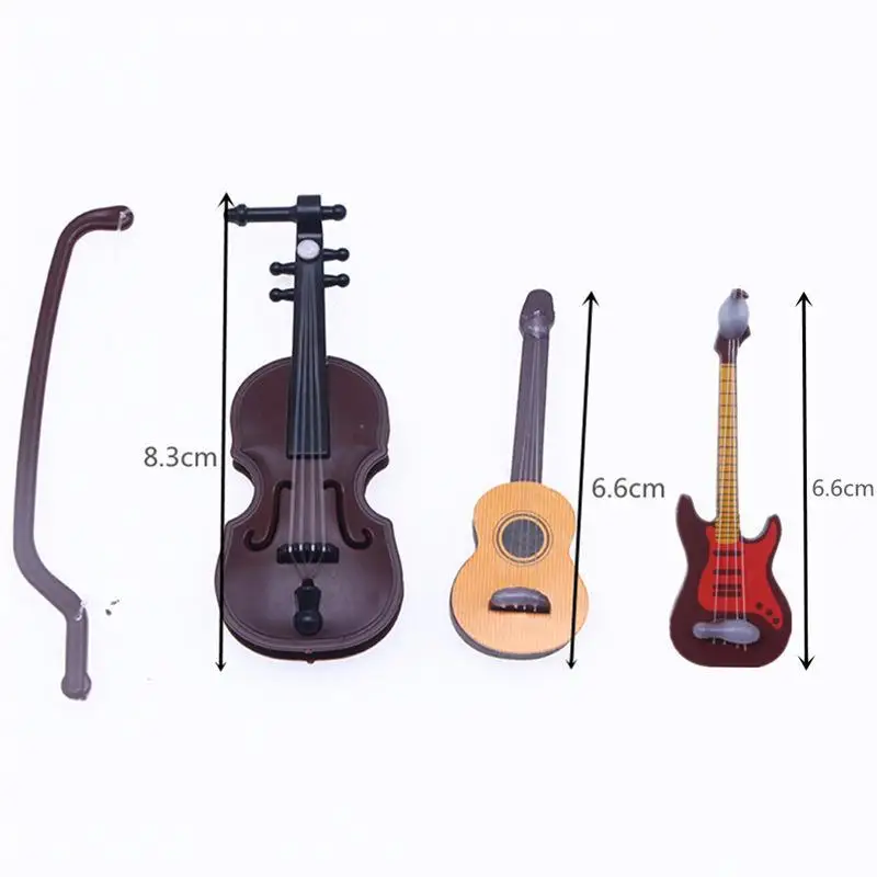 【BA】Mini Musical Instrument Models With Realistic Details Perfect For Dollhouse Decor Desktop Ornament