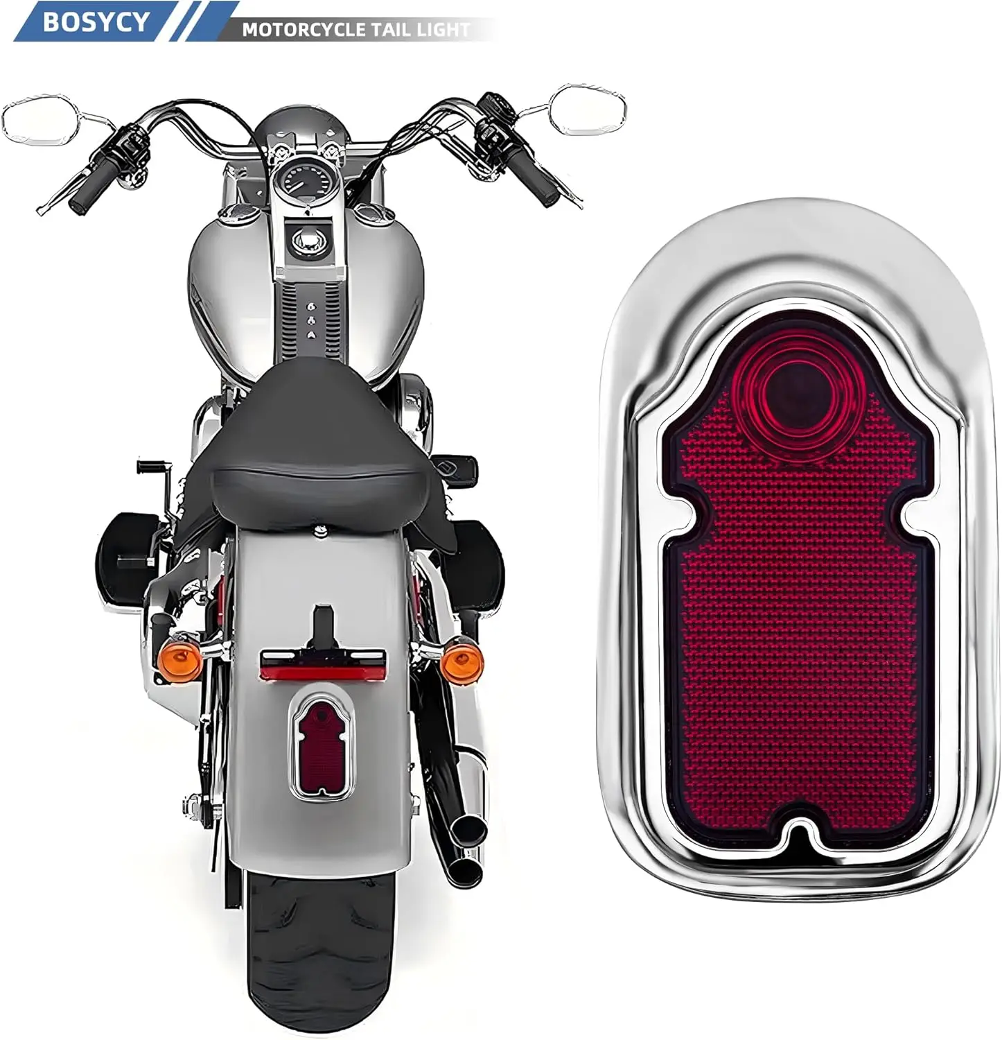 Harley Chrome Tombstone Tail Light 4
