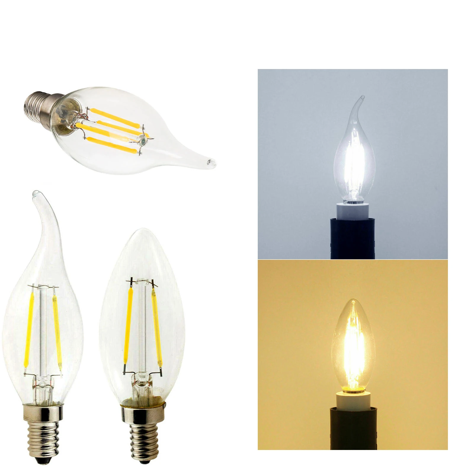 

Dimmable E14 C35 Led Filament Light Bulbs Bulb Leds Room 220v Angle Edison Lampada Candle Night Cob Glass Degree Living 2w/4w/6w