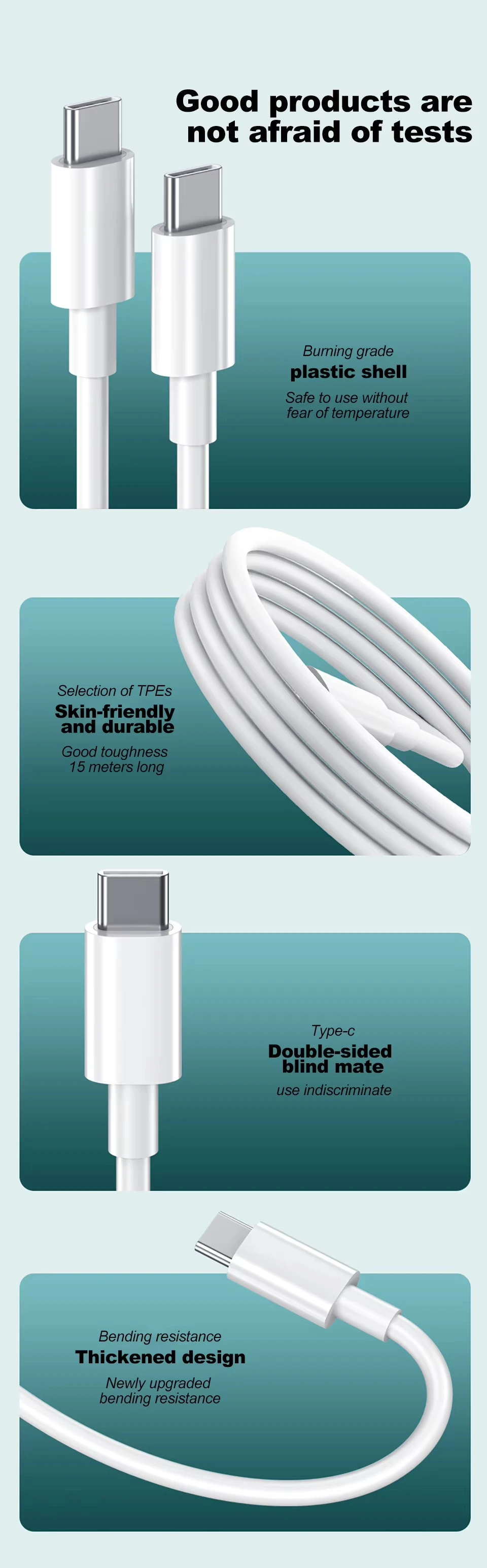 NNBILI 3 Stück 120W Dual USBC zu Typ C Superschnelles Lade- und Datenkabel für iPhone 17 18 Pro Samsung Huawei Schnellkabel Übertragungskabel – Detail 7
