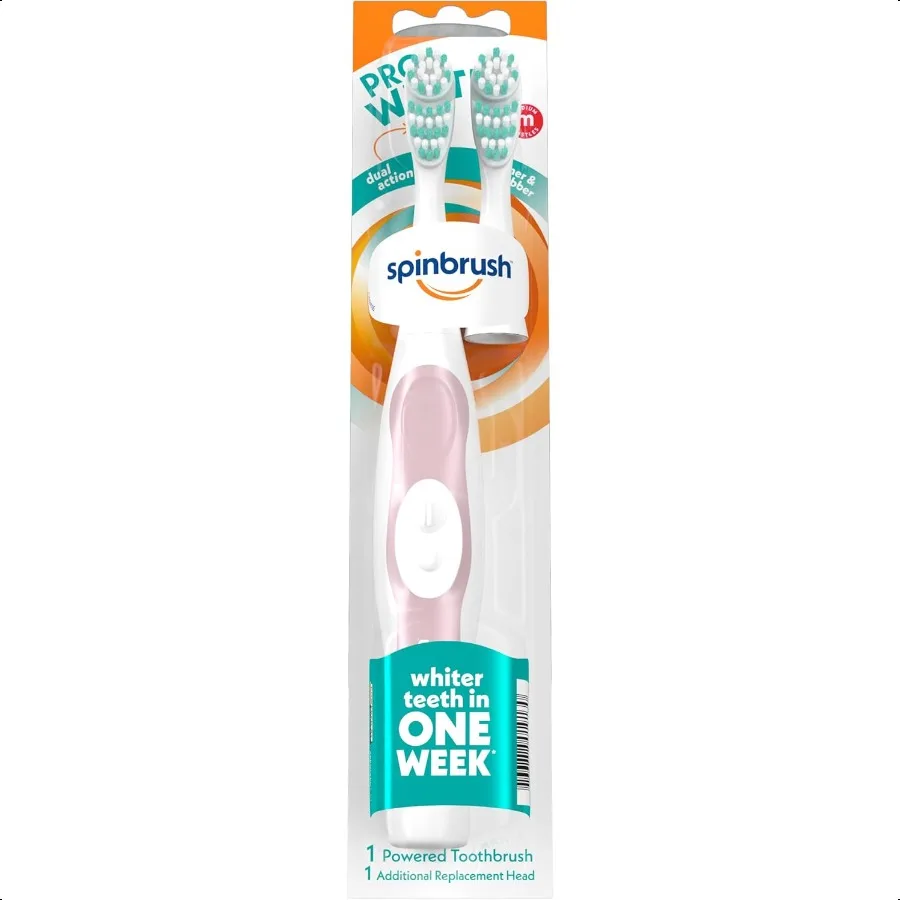 

Spinbrush Pro Whiten Электрическая зубная щетка на батарейках Value Pack Батарейки со средней щетиной в комплекте 1 щетка 1 замена Hea