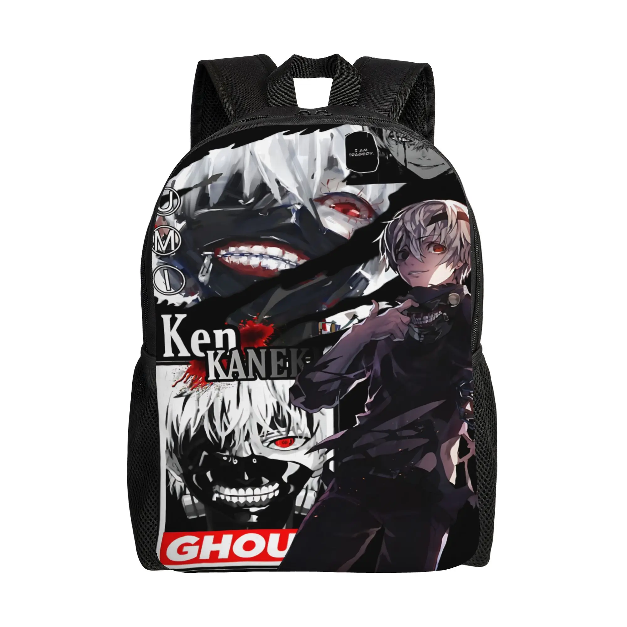 Fashion Halloween Tokyo Ghoul Kaneki Backpacks Its Bag  mochila Camping Zipper Closure Rucksack
