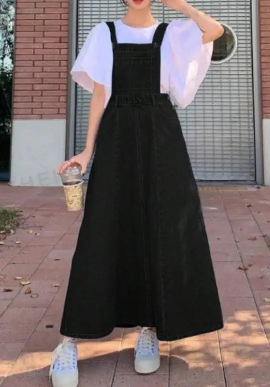 

Summer New Short Versatile Skirt, Mid To Long Camisole Dress, Denim Camisole Dress