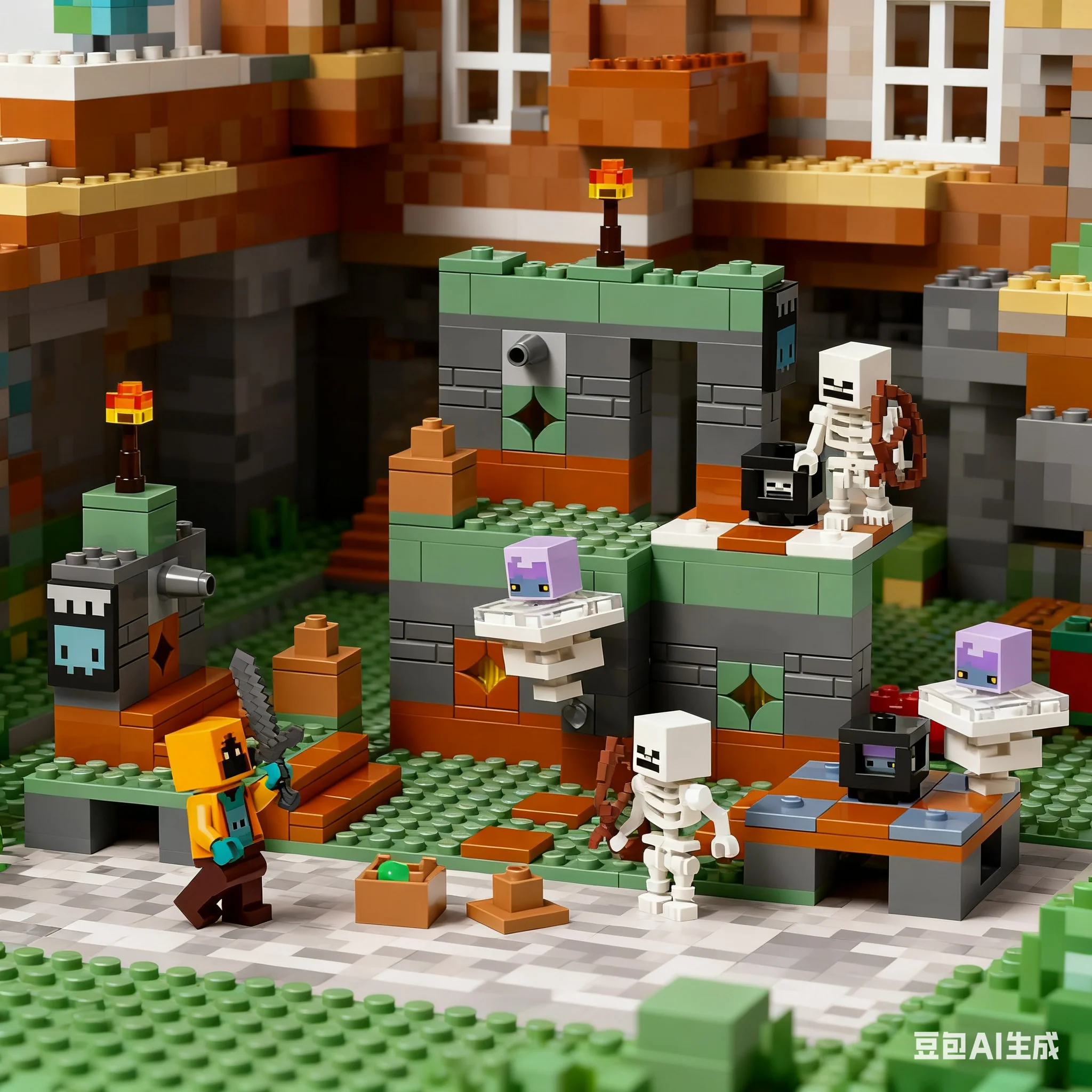 ليغو اللبنات سلسلة ماين كرافت 21271 21268 21270 21269 غرفة المحاكمة للأطفال اللبنات لعبة التجميع هدية