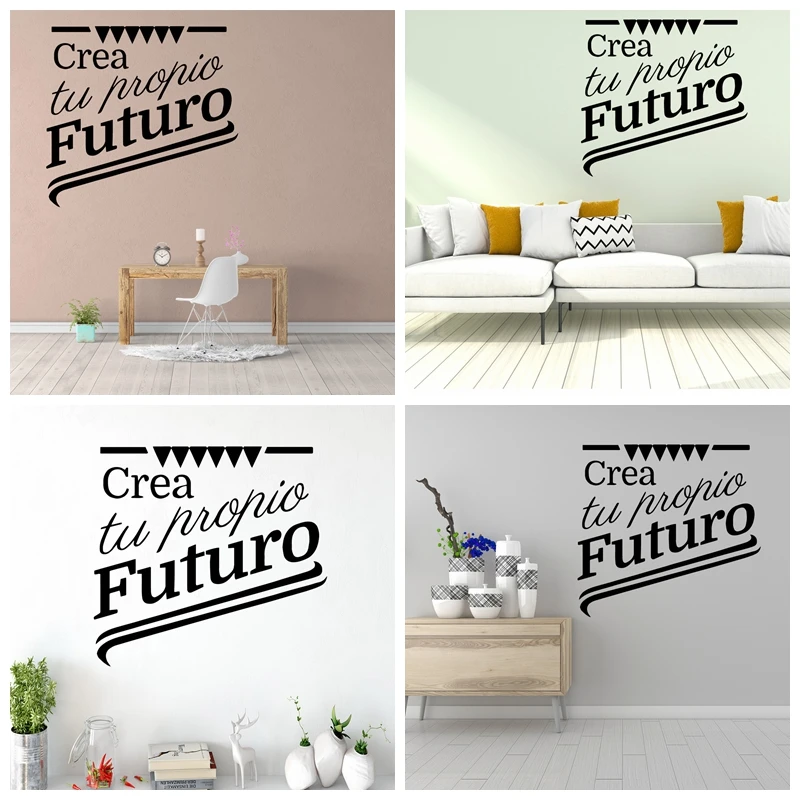 

1 pc simple spanish quotes Wall Sticker Home Decoration Accessories For Bedroom Decoration Art Decor Wallpaper Sticker Mural