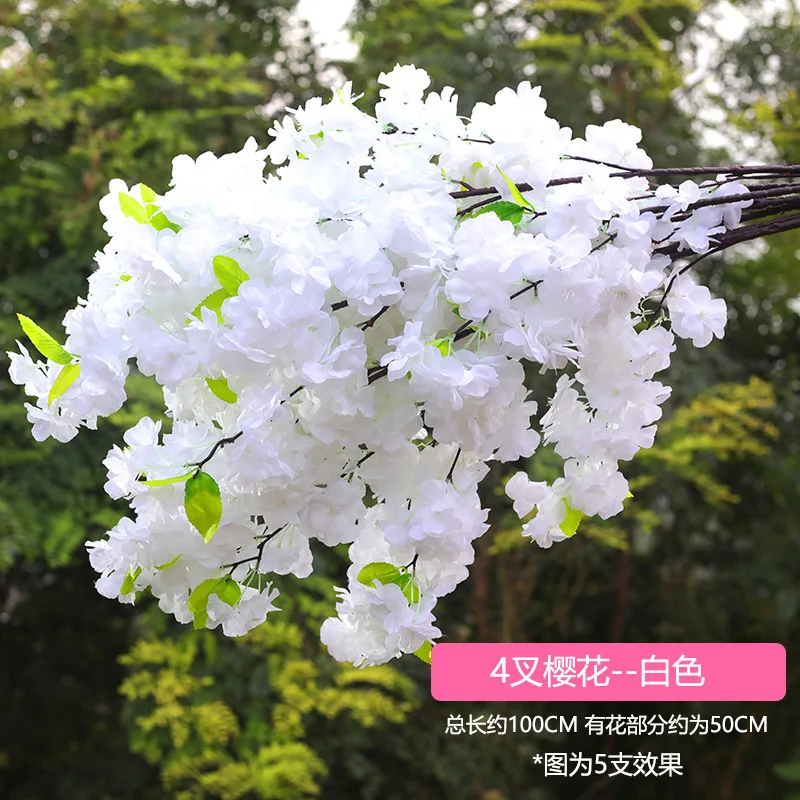 100CM Imitation Cherry Blossom Artificial Flower Silk Cloth Long Branch Flower Wedding Home Office Decoration Flower Arrangement