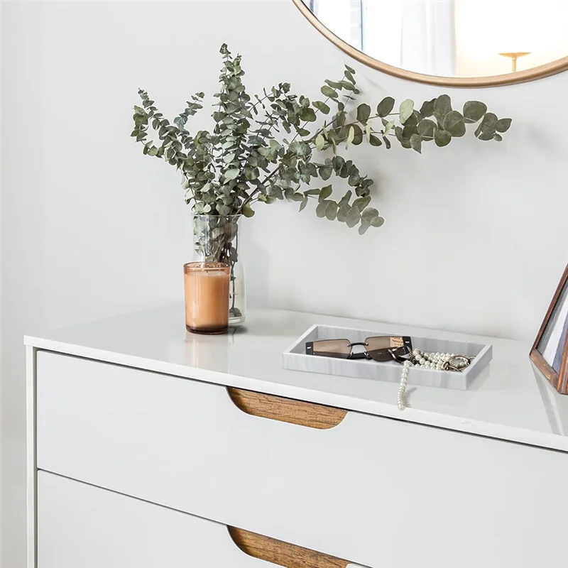 A94E-バスルームカウンタートレイ高度なバスルームシンクトレイ飛散防止長方形バスルームトレイ石鹸分配トレイ