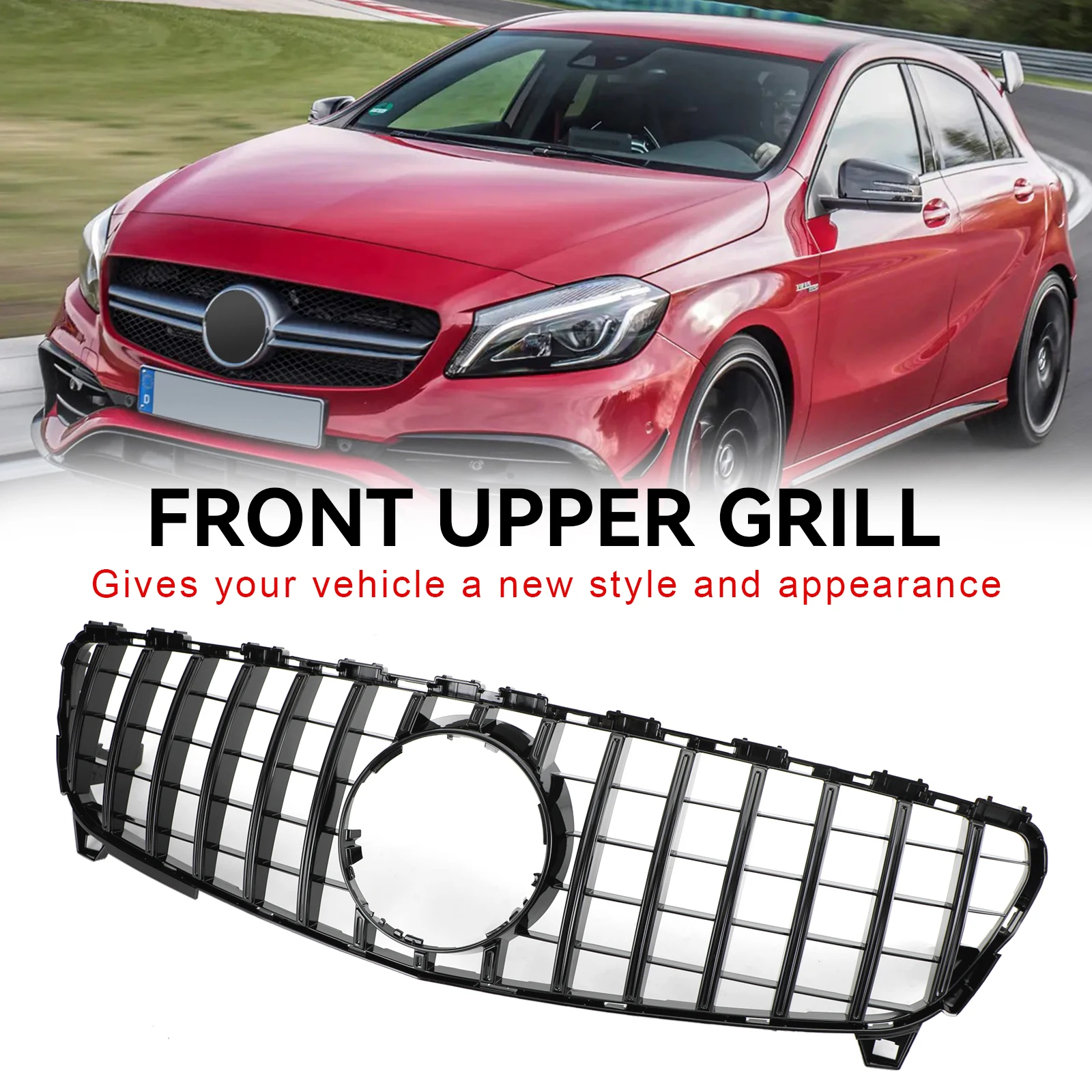 

Artudatech GTR Style Front Bumper Grille Grill Fit for MERCEDES BENZ A CLASS W176 2016-2018