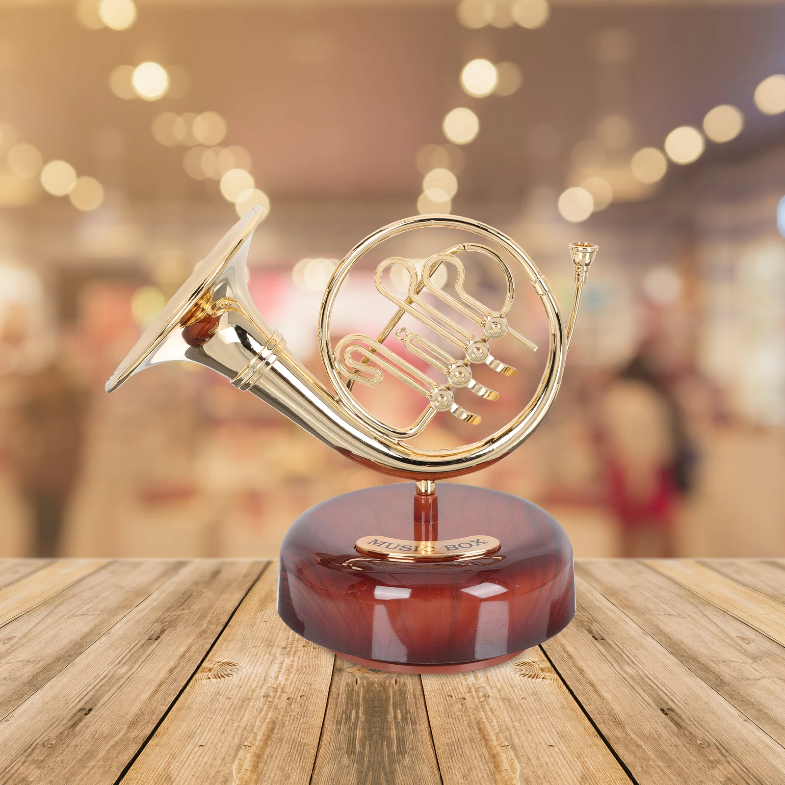 

Horn Music Box Musical Instrument Adornment Kids Toys Office Desktop Decor Plastic Artistic Design Exquisite