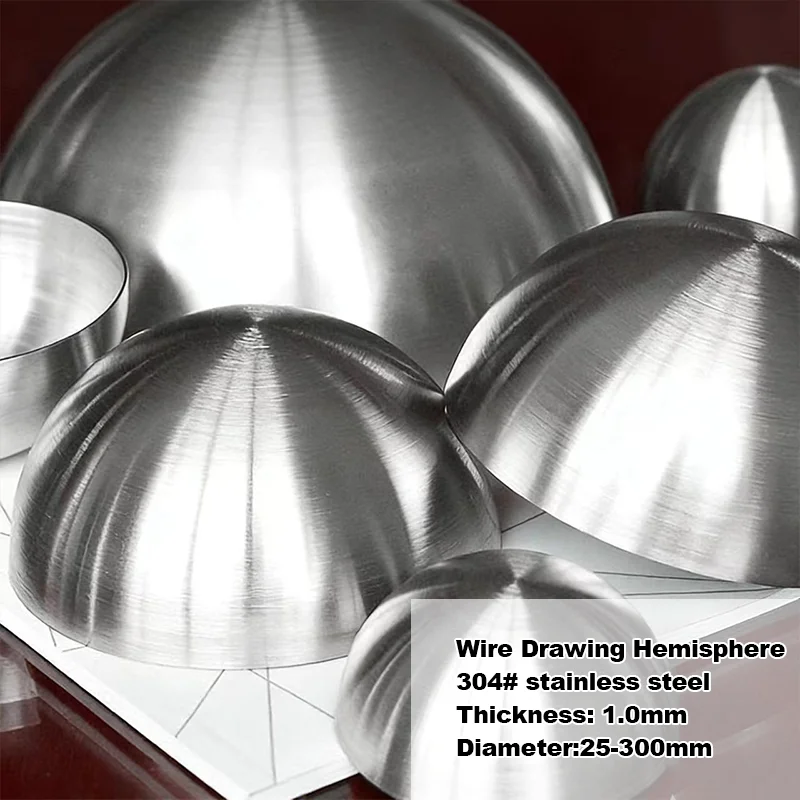 Thick 1.0mm Stainless Steel Brushed Hollow Semi Spherical Wall/elevator Handrail Decoration Hemispherical Metal Spherical Head