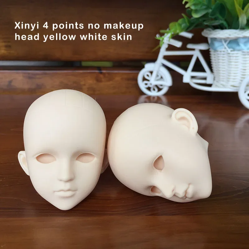 4 Distraction Doll 3D Eye Flat Head No Makeup Bald Head BJD SD Makeup Head for 1/4 Doll