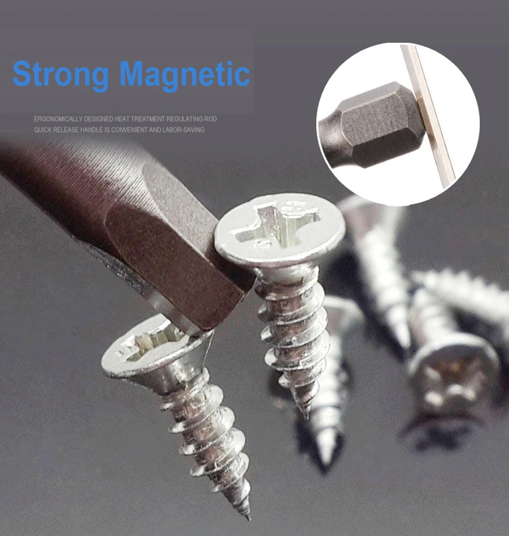 8 stücke 100mm Hex Kopf Inbusschlüssel Bohrer Set SAE Metric Allen Elektrische Sechskant Bit Schraubendreher Buchse Bit Power werkzeug Teile – Detail 8