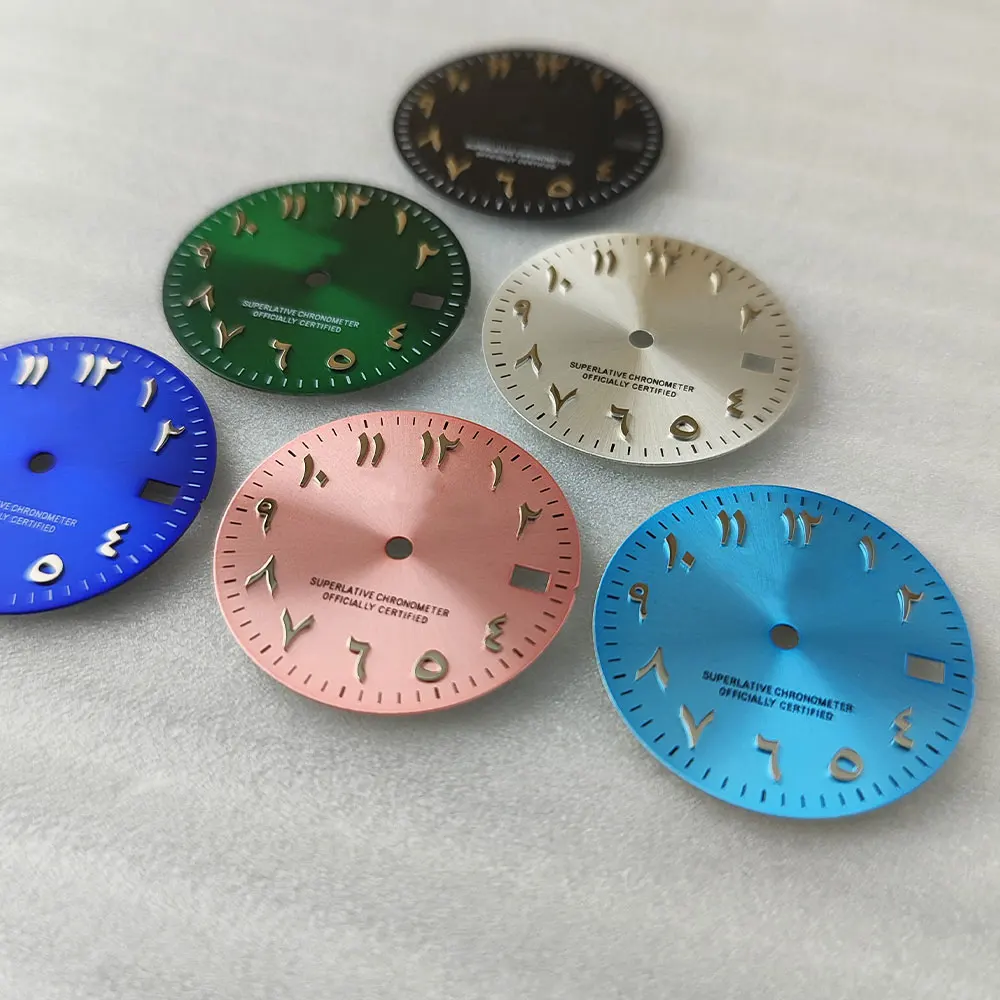 NH35 dial 28.5mm pink Arabic S dial no luminous dial convex dial watch accessories suitable for NH35/36 movement