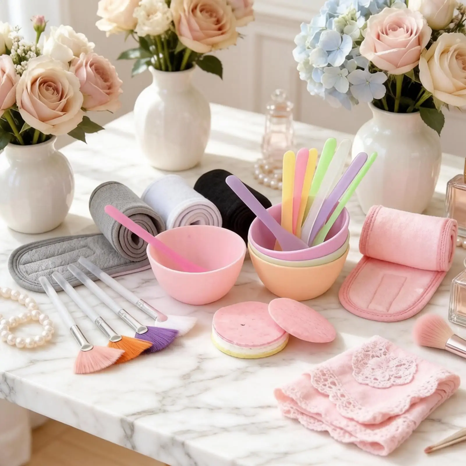 Face Cover Spatula 37 Pieces Silicone Reusable Brushes Face Cover Tool for Home Beauty Makeup Salon Clinic Gym Yoga Event Party