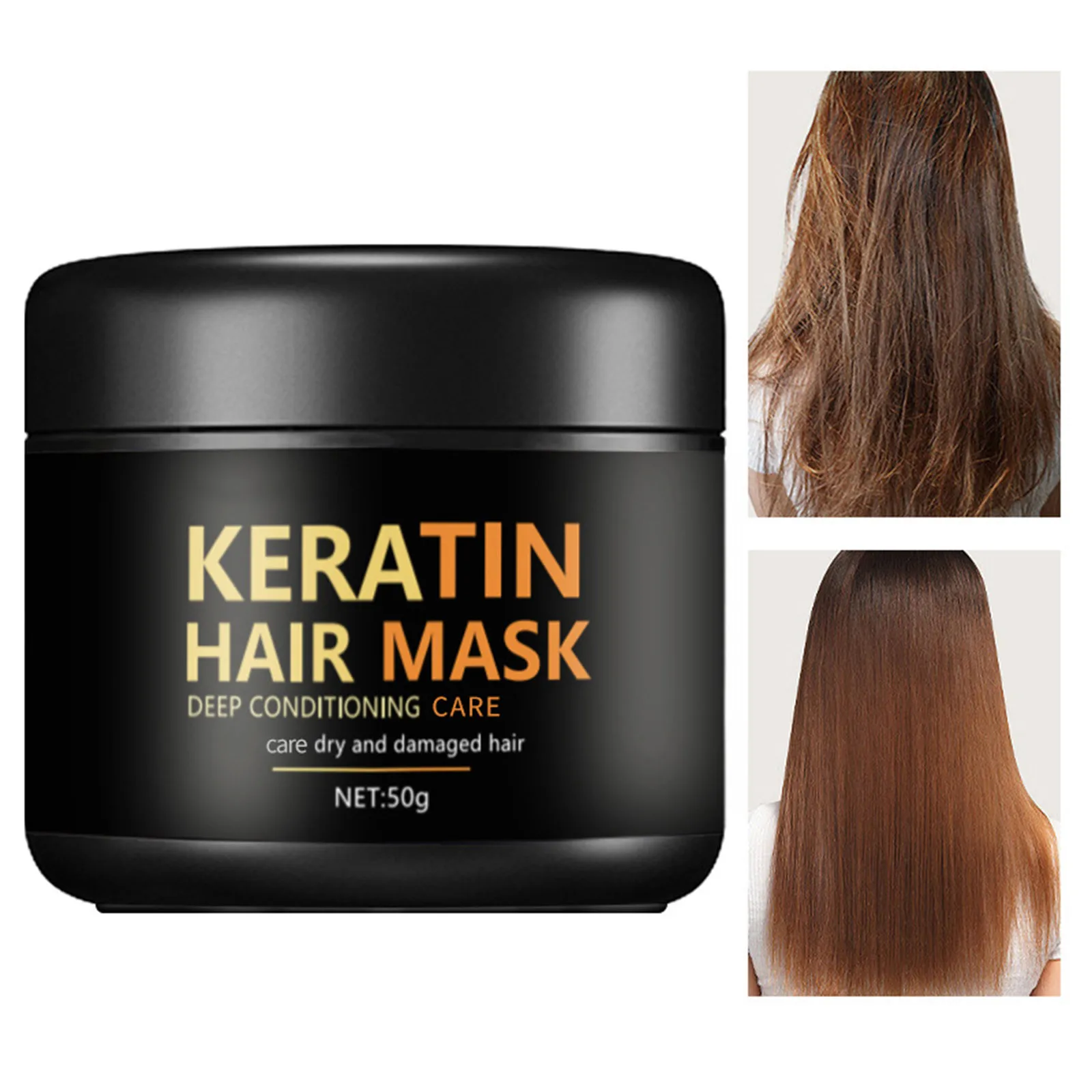 

Collagen Hair Mask Keratin Hair Mask For Damaged Hair - Conditioning Argan Oil Fix Up For Curly Or Straight Thin Fine Hair 50g