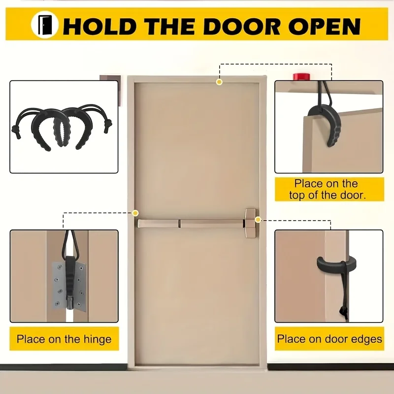 1-Pack Safety Door Stops | Anti-Clamping, Collision-Proof, TPU Material in Black/Orange