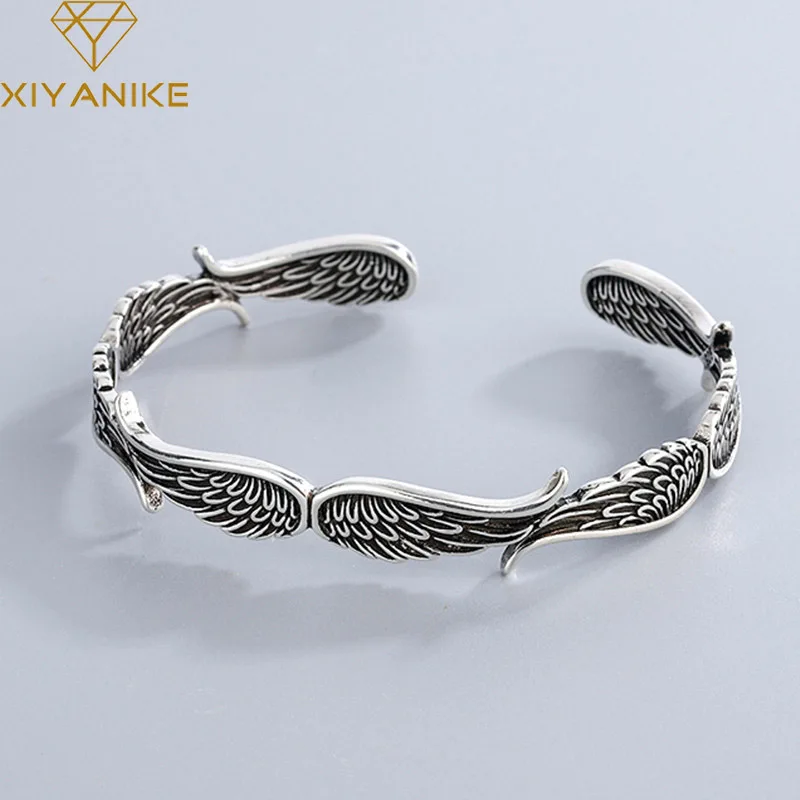 XIYANIKE Vintage Unique Design Wing Cuff Bangle Bracelet For Women Girl Trendy Jewelry Party Gift Couples Accessories браслет