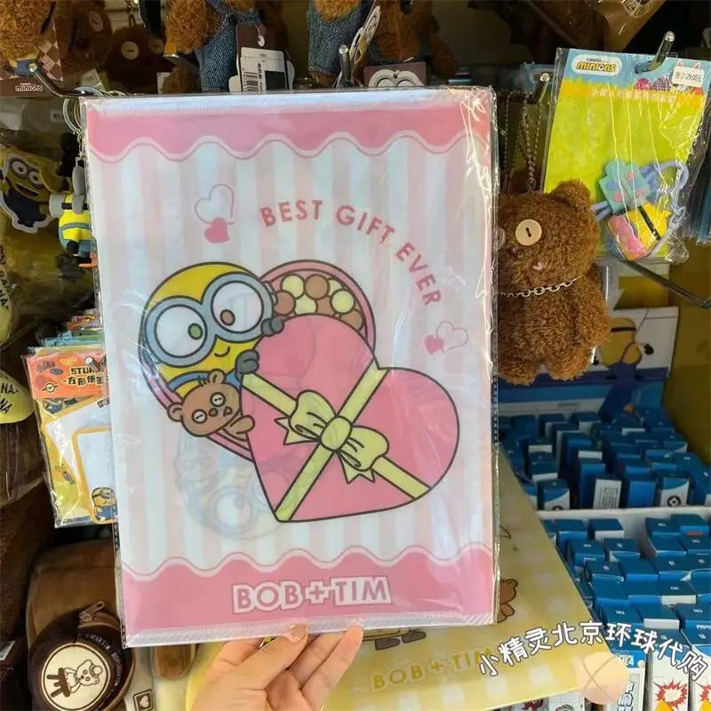 Minions Cartoon Folder Cute L-shaped Waterproof File Bag Pvc Information Office Folder Student Stationery